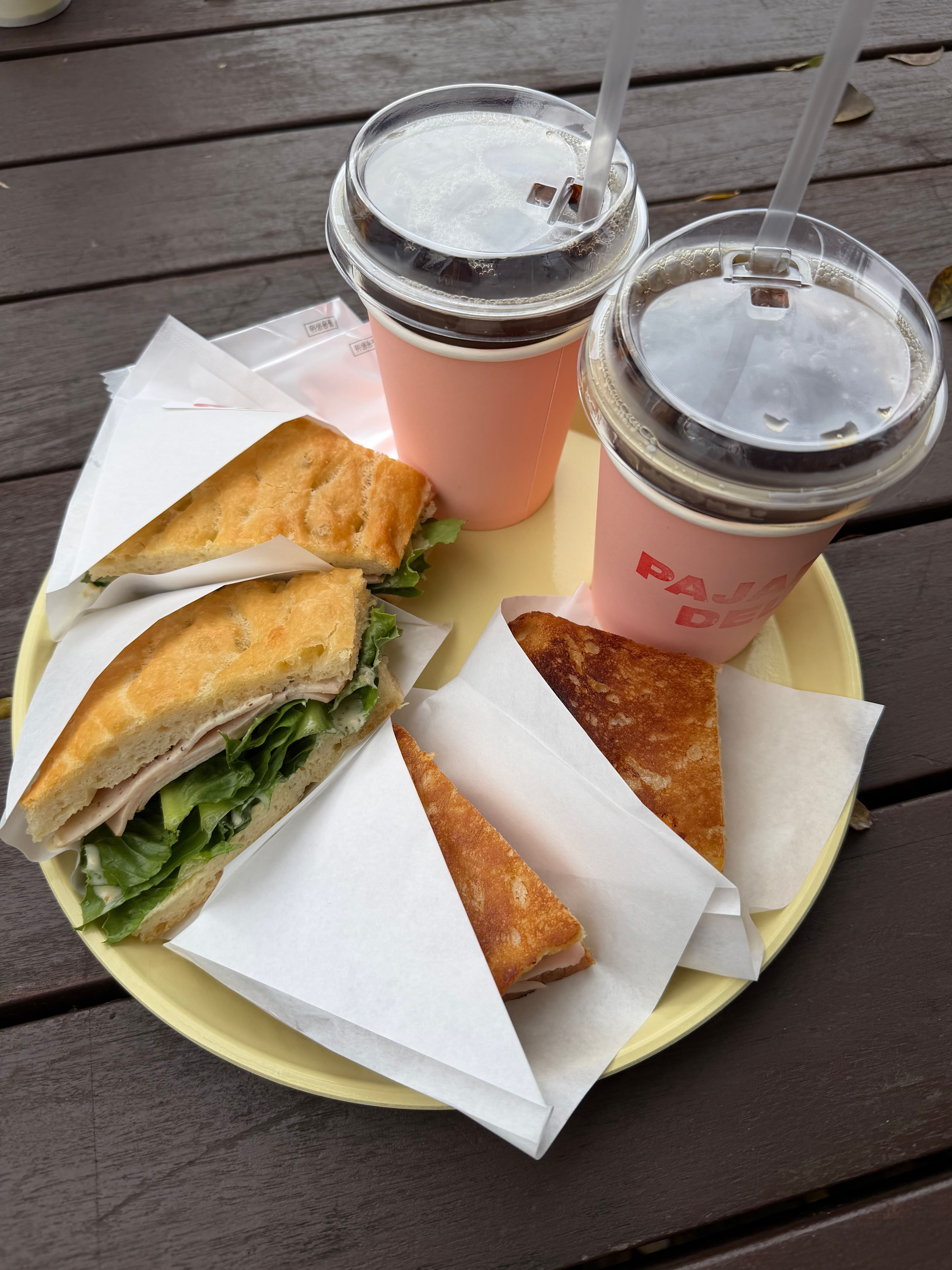 Chicken Sandwich, Ham & Cheese Sandwich, Today's Coffee.